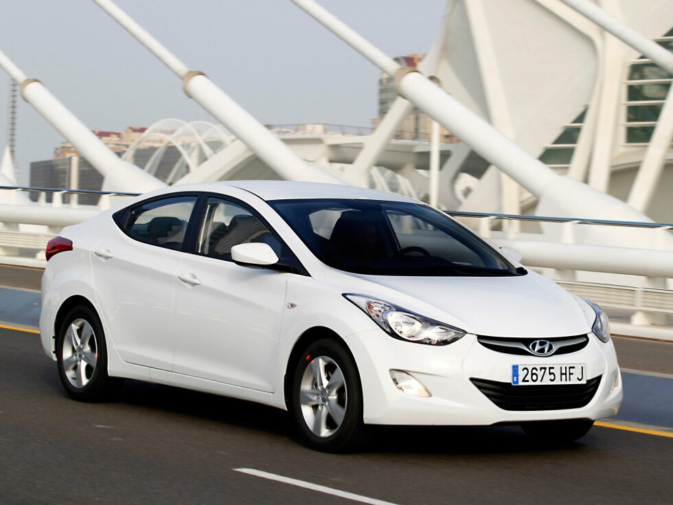 Коврики ЭВА "EVA ромб" для Hyundai Elantra V (седан / MD) 2010 - 2013, черные, 4шт.