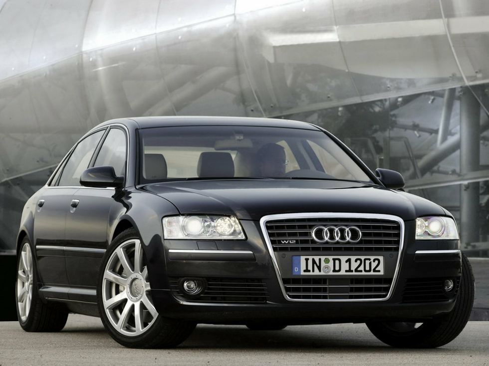 Коврики ЭВА "EVA ромб" для Audi A8 Short (седан / D3) 2007 - 2009, черные, 4шт.