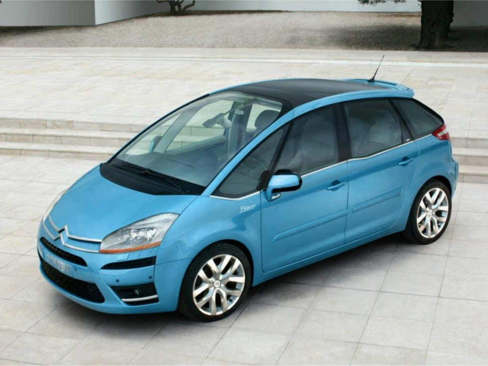 Коврики ЭВА "EVA ромб" для Citroen C4 Picasso (минивэн) 2007 - 2014, черные, 3шт.