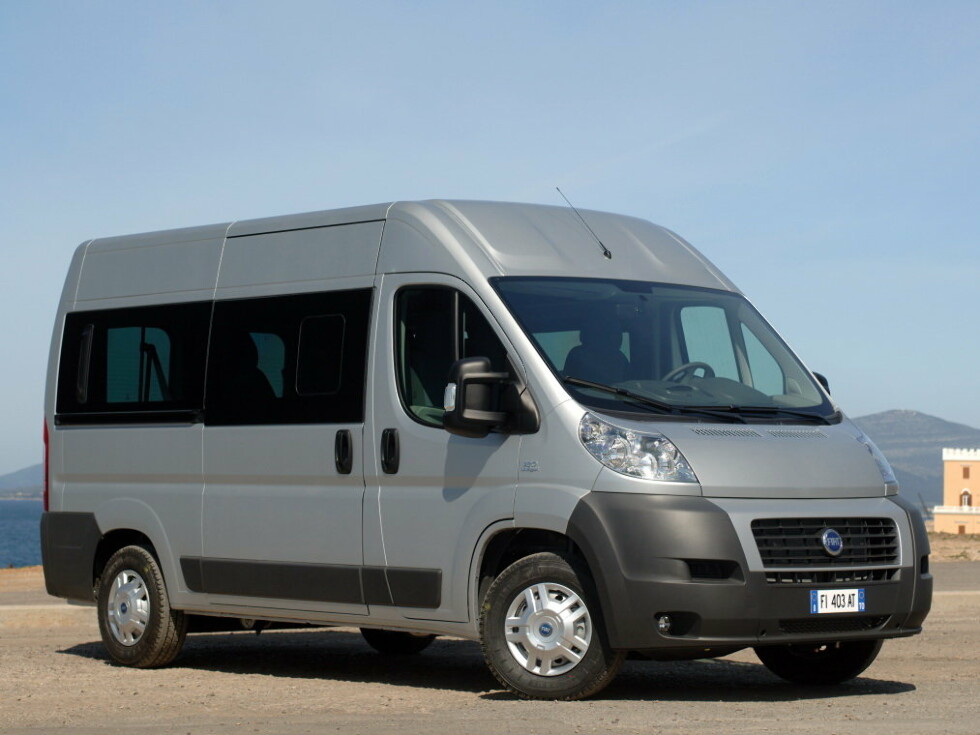 Коврики ЭВА "EVA ромб" для Fiat Ducato III (автобус / 250) 2006 - 2014, черные, 2шт.